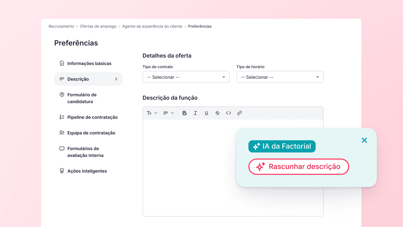 Melhore as ofertas de emprego com novas configurações