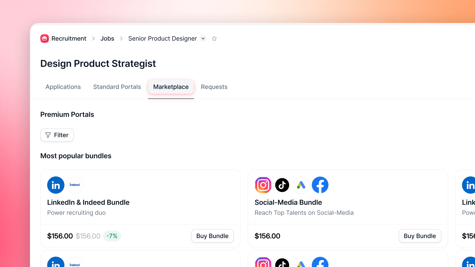 Alcance candidaturas em portais premium