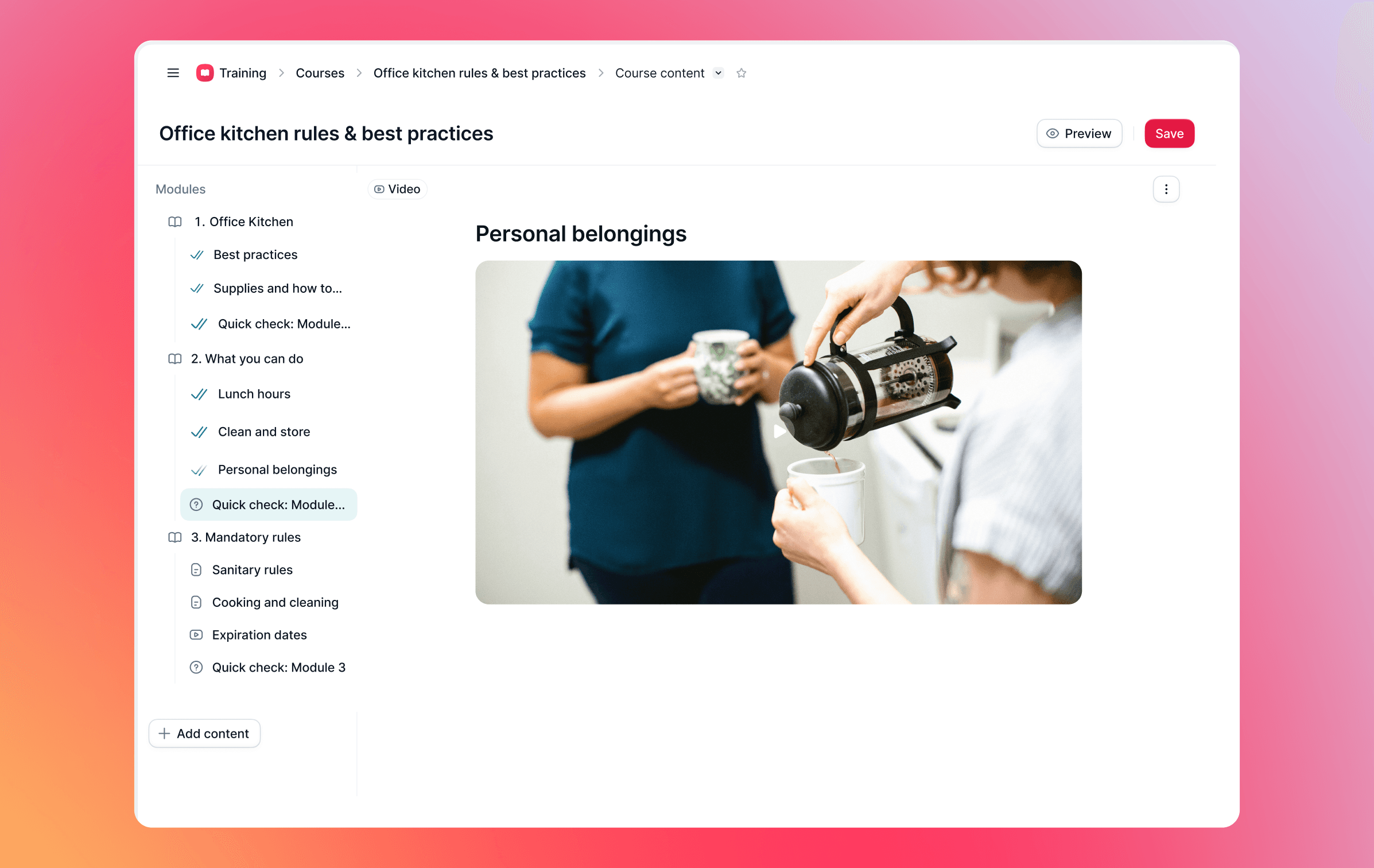 Crie cursos em conjunto com o One no LMS