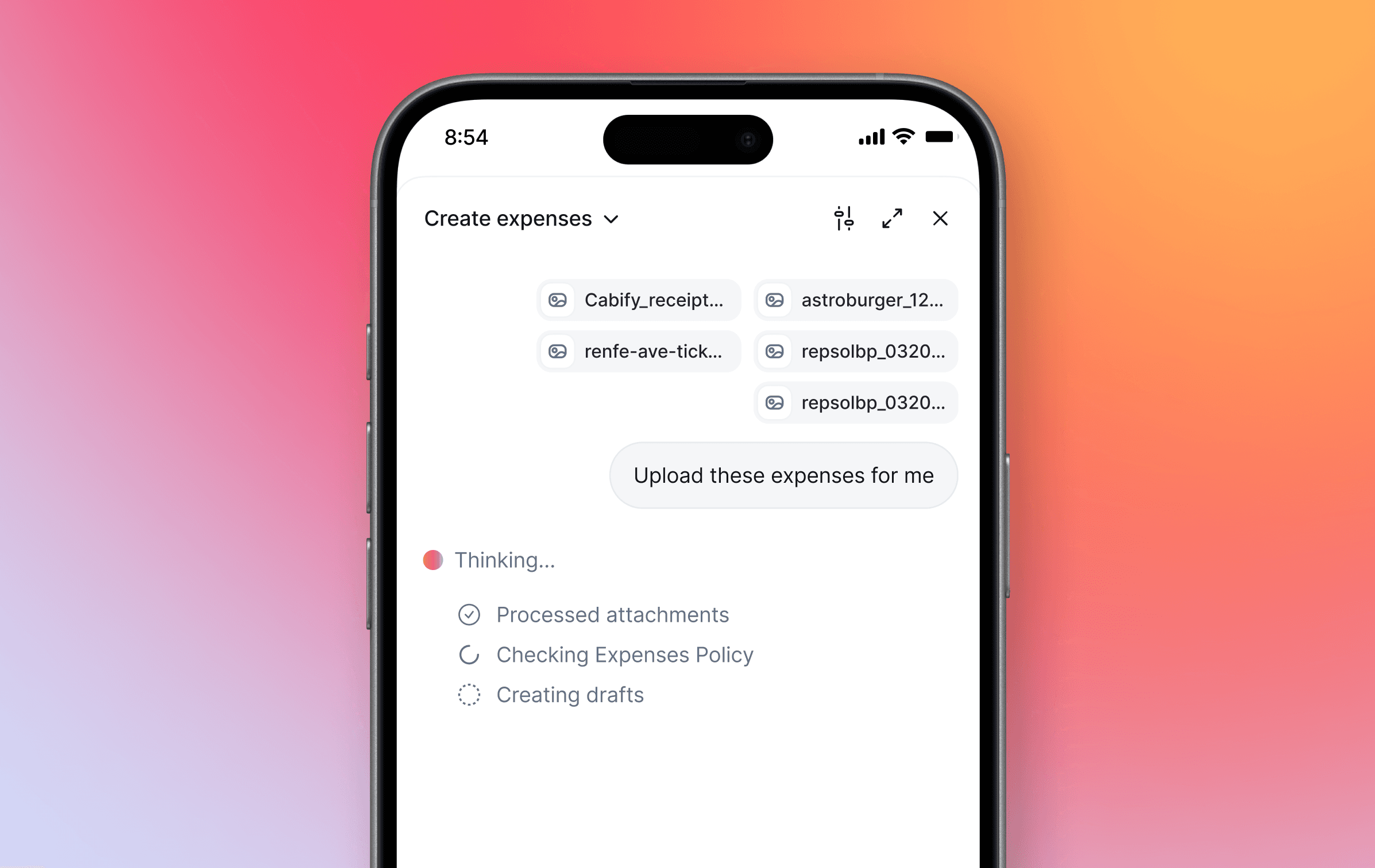 Envie todos os seus recibos de uma só vez