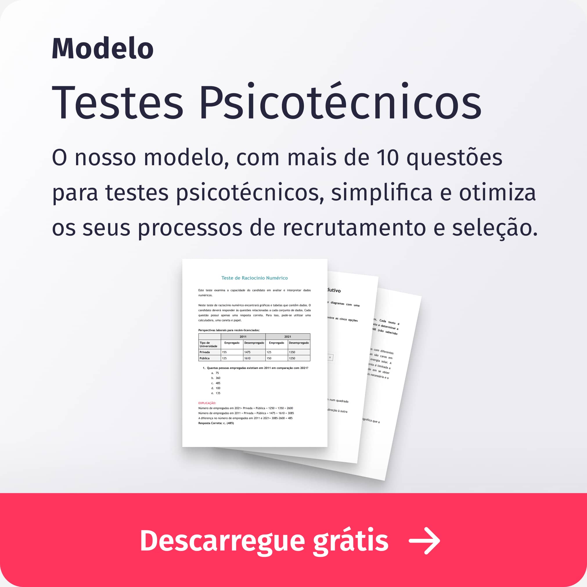 Exemplos De Testes Psicologicos Para Admissão